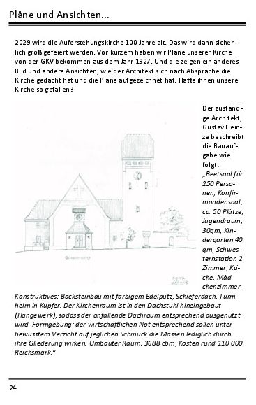 Pläne und Ansichten der Auferstehungskirche