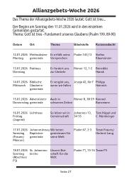 Allianzgebetswoche 2026