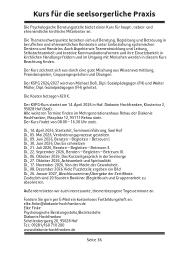 Kurs f&uuml;r die seelsorgerliche Praxis